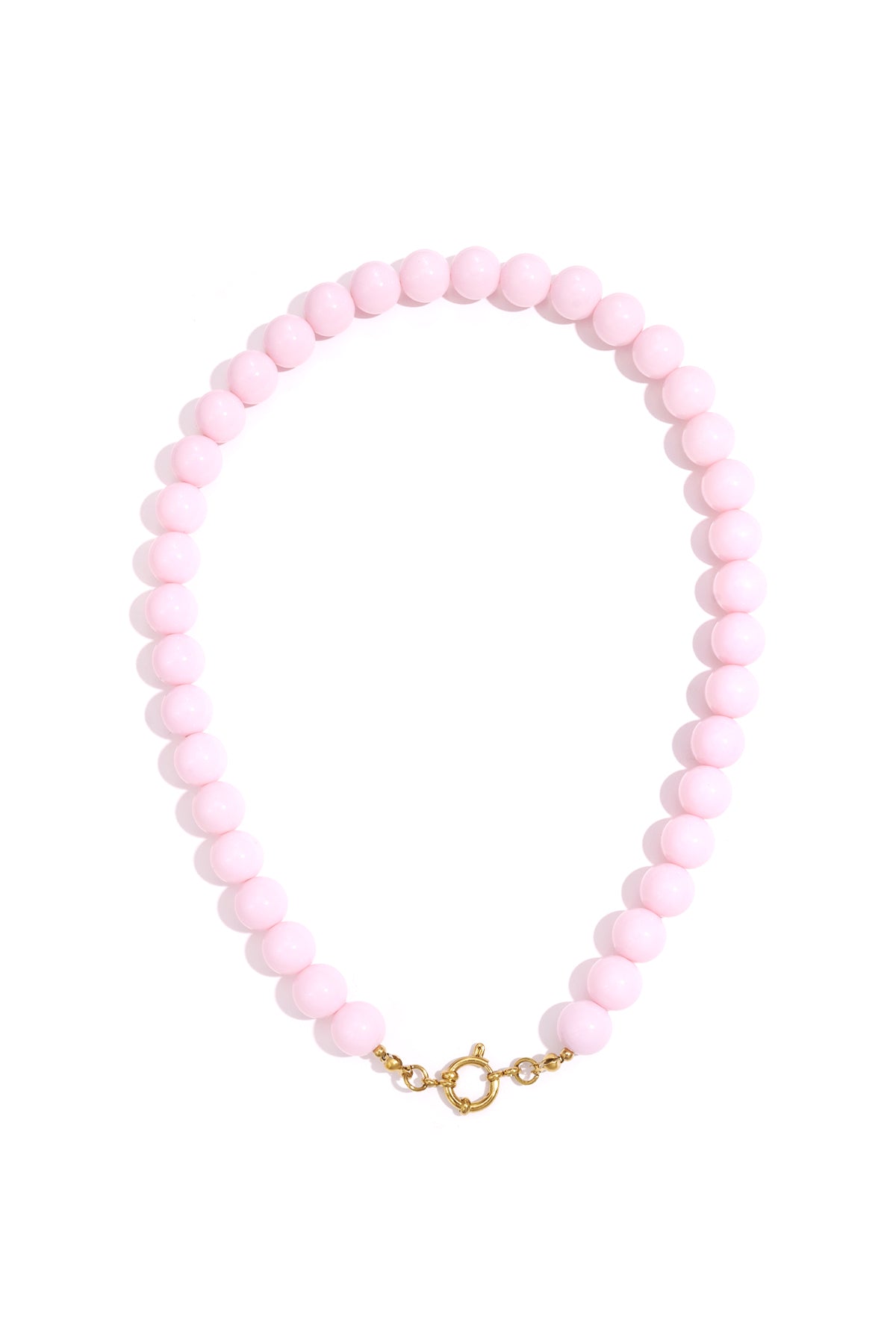Colored small bead necklace-12mm