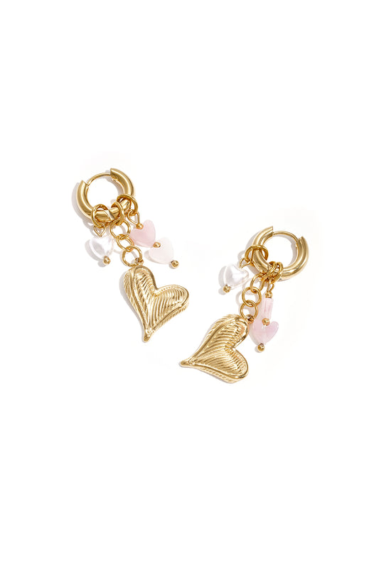 Stainless Steel Dangle Earrings Heart Sweet Valentine's Day Romantic Series Women's jewelry