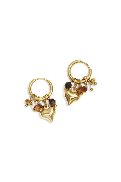 Stainless Steel Drop Earrings Heart Daily Simple Series Women's jewelry