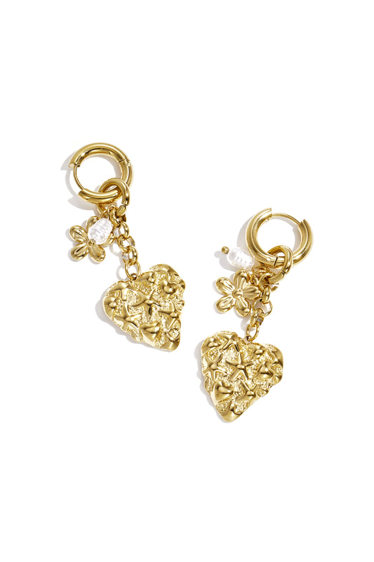 Stainless Steel Drop Earrings Heart Casual Daily Romantic Series Women's jewelry