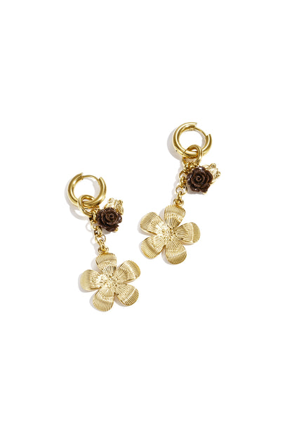 Stainless Steel Dangle Earrings Flower Casual Daily Simple Series Women's jewelry