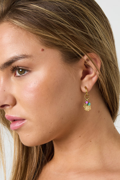 Flower Happy Charm earrings