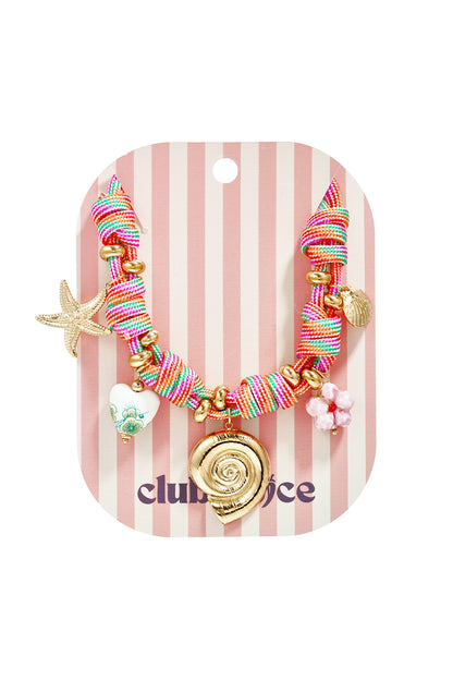 Rope chain with knots and shell charms