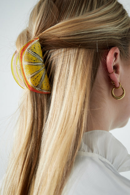 Hair clip Lemon with a touch of orange