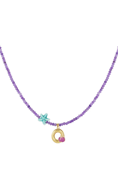 Happy beaded Initials necklace with charms