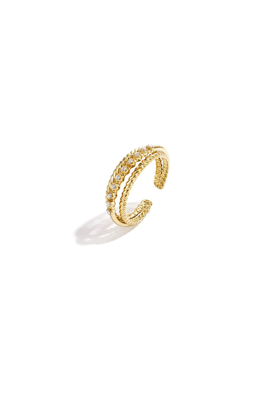 Double ring with small stones