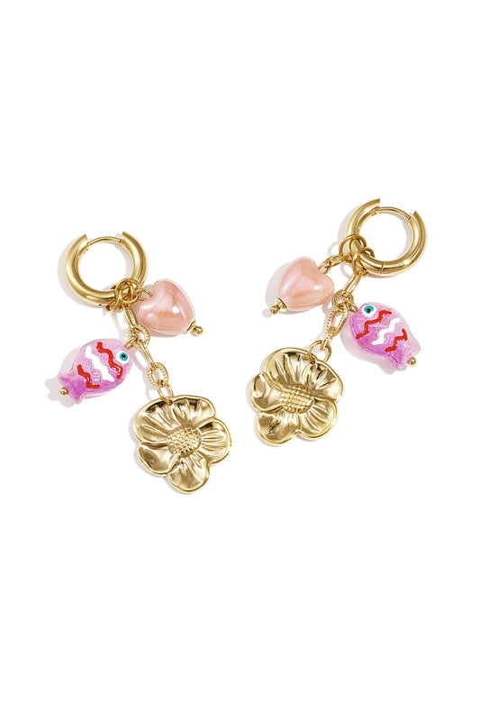 Stainless Steel Drop Earrings fish Casual Romantic Series Women's jewelry