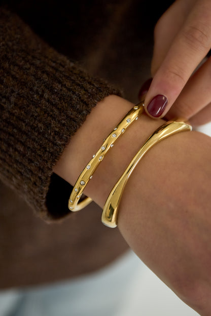 Stainless Steel Bangles lines Casual Daily Simple Series Women's jewelry