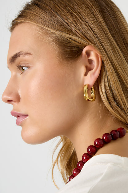 Stainless Steel Hoop Earrings rectangle Casual Daily Simple Series Women's jewelry