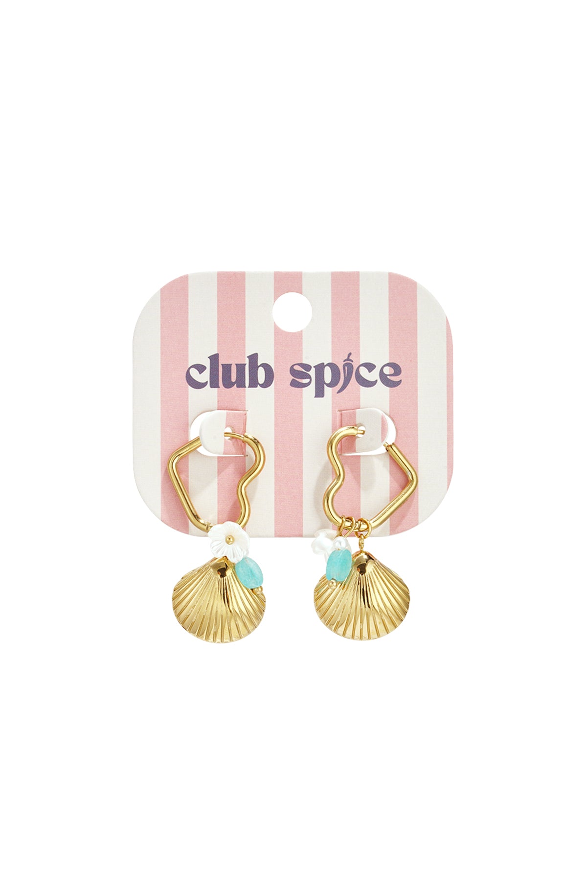 Heart-shaped hoop earrings with charms