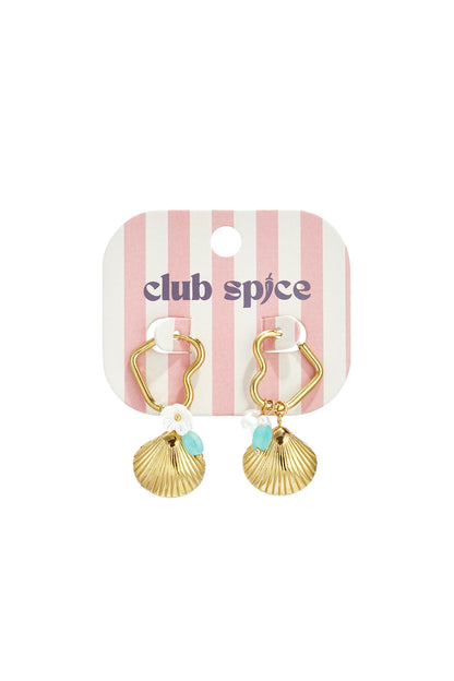 Heart-shaped hoop earrings with charms