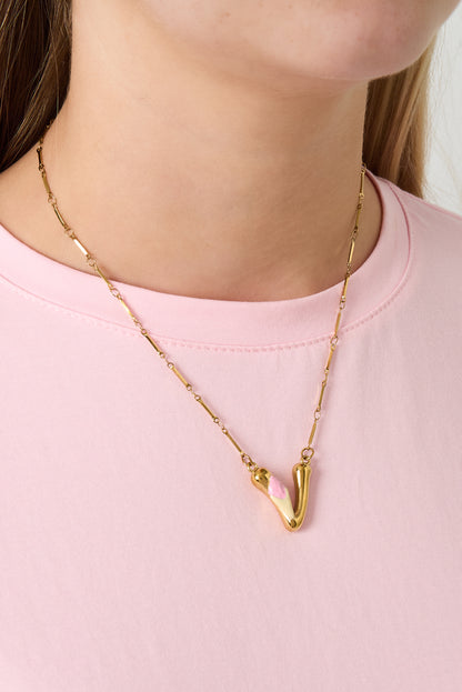 Happy Initials necklace with charms