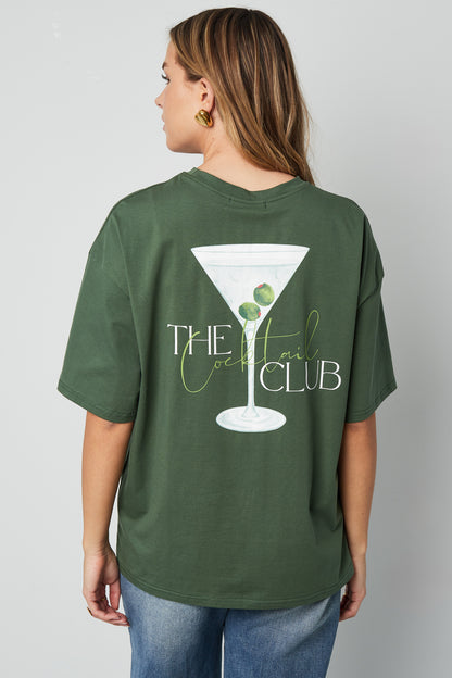 Cotton Knitted Women's T-shirt Casual Letters