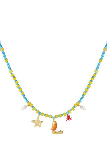 Happy beaded Initials necklace with charms