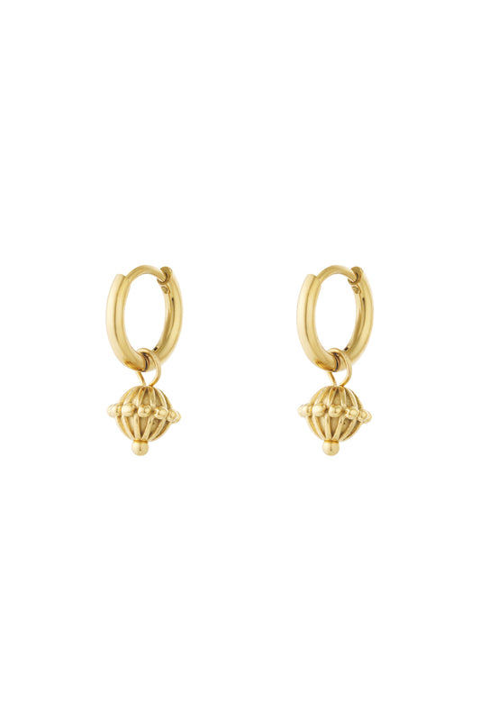 Globe charm earrings