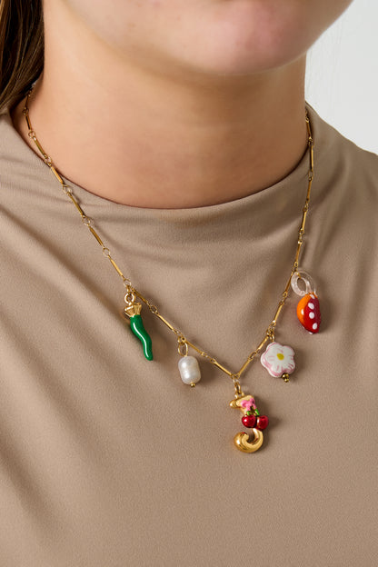 Happy Initials necklace with charms