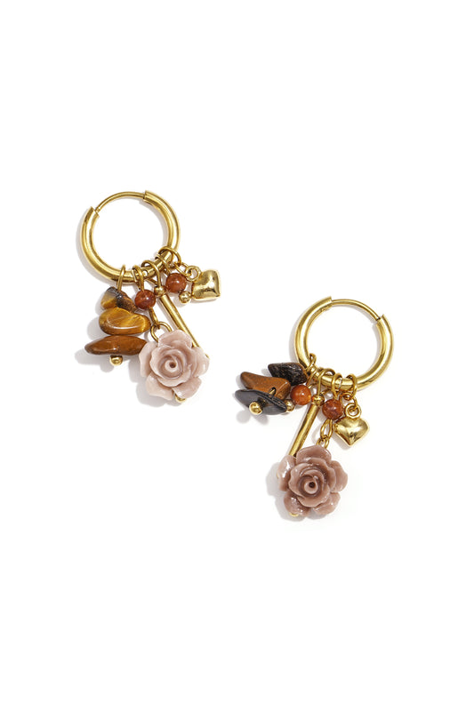 Stainless Steel Drop Earrings Flower Casual Daily Simple Series Women's jewelry