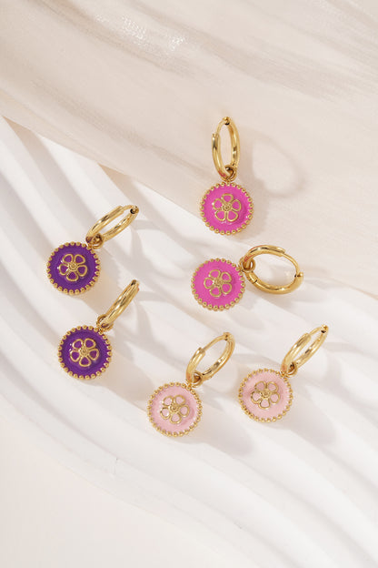 Stainless Steel Drop Earrings Flower Casual Daily Simple Series Women's jewelry