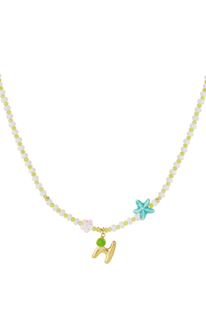 Happy beaded Initials necklace with charms