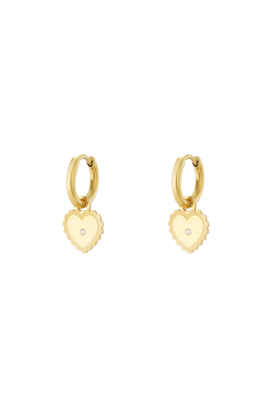 Mini dot heart earrings