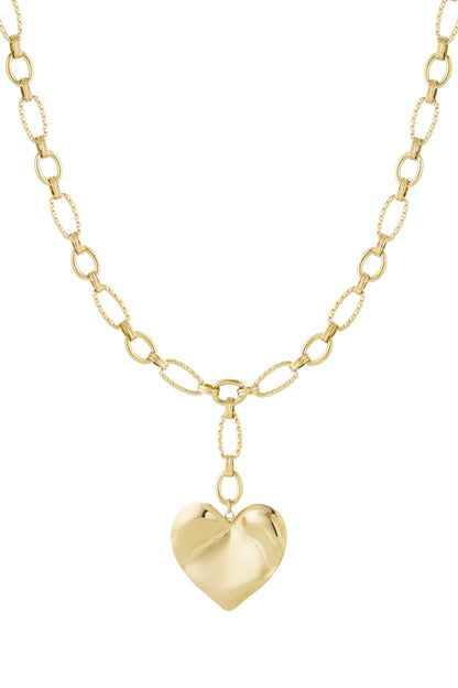 Big heart chain necklace