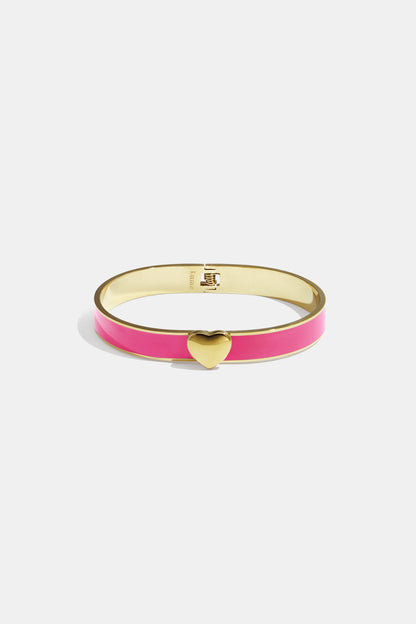 Stainless Steel Colorful Heart Bangles - 0.9cm