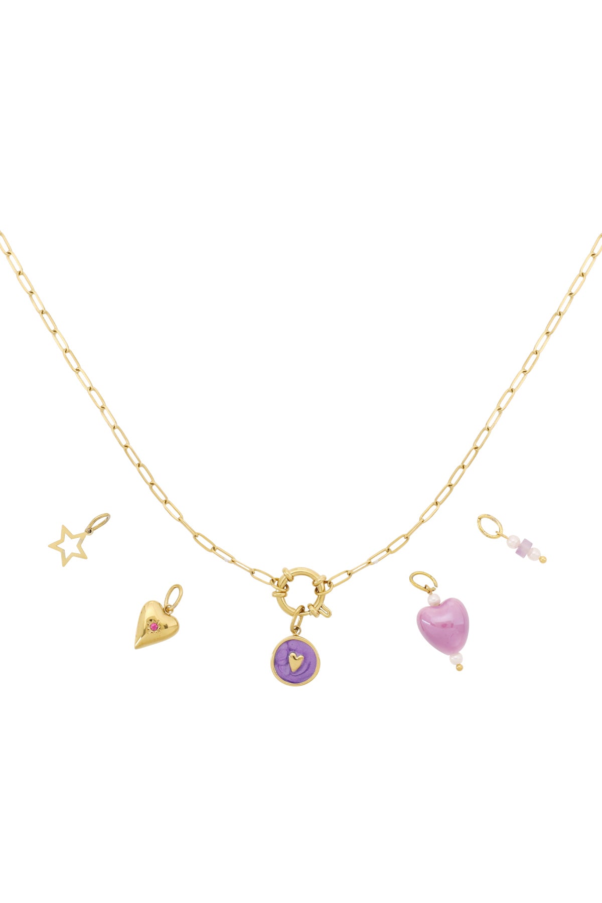 Purple heart DIY necklace