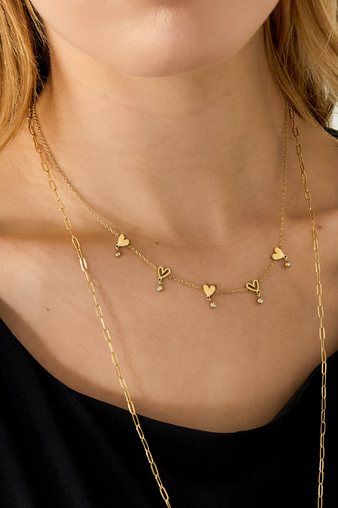 Stainless Steel Chain Necklaces Heart Casual Daily Simple Series Women's jewelry