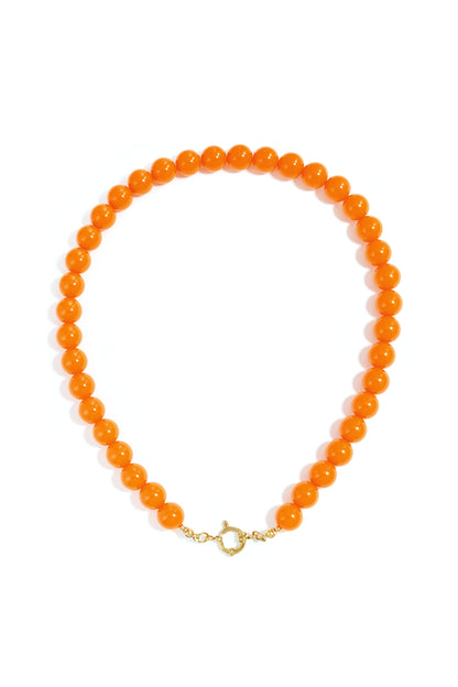 Colored small bead necklace-12mm