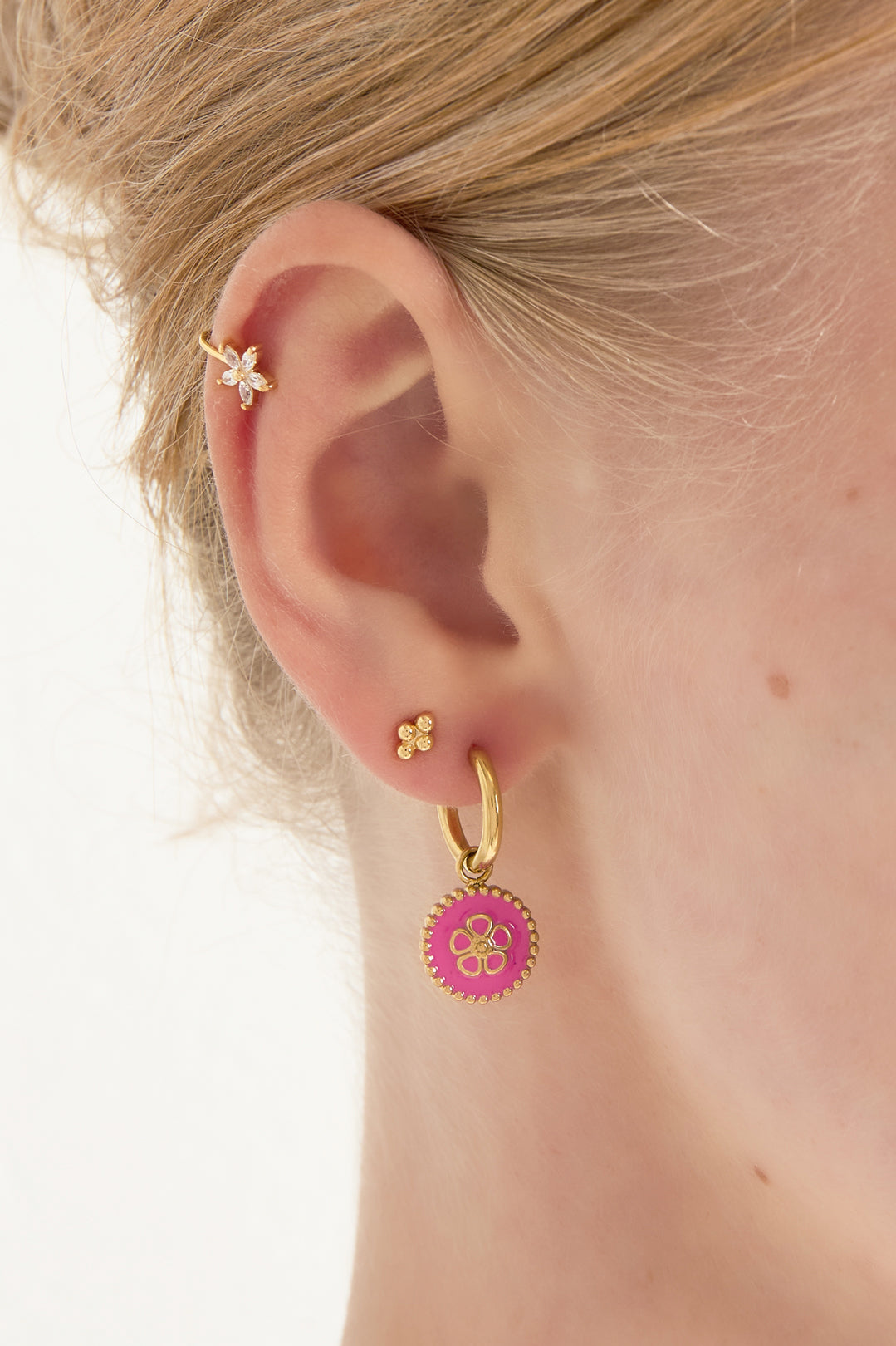 Stainless Steel Drop Earrings Flower Casual Daily Simple Series Women's jewelry