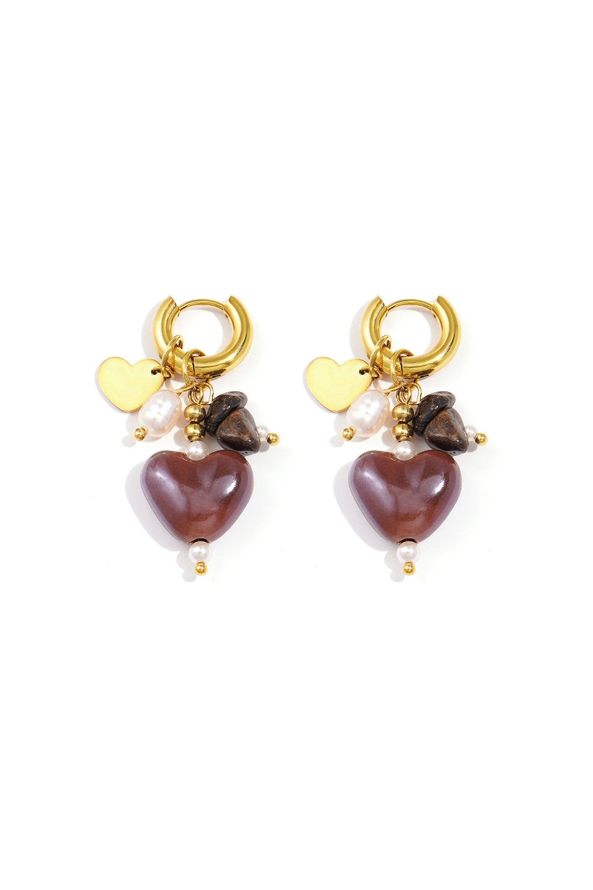 Stainless Steel Drop Earrings Heart Casual Daily Simple Series Women's jewelry