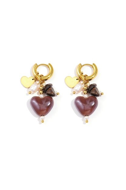 Stainless Steel Drop Earrings Heart Casual Daily Simple Series Women's jewelry