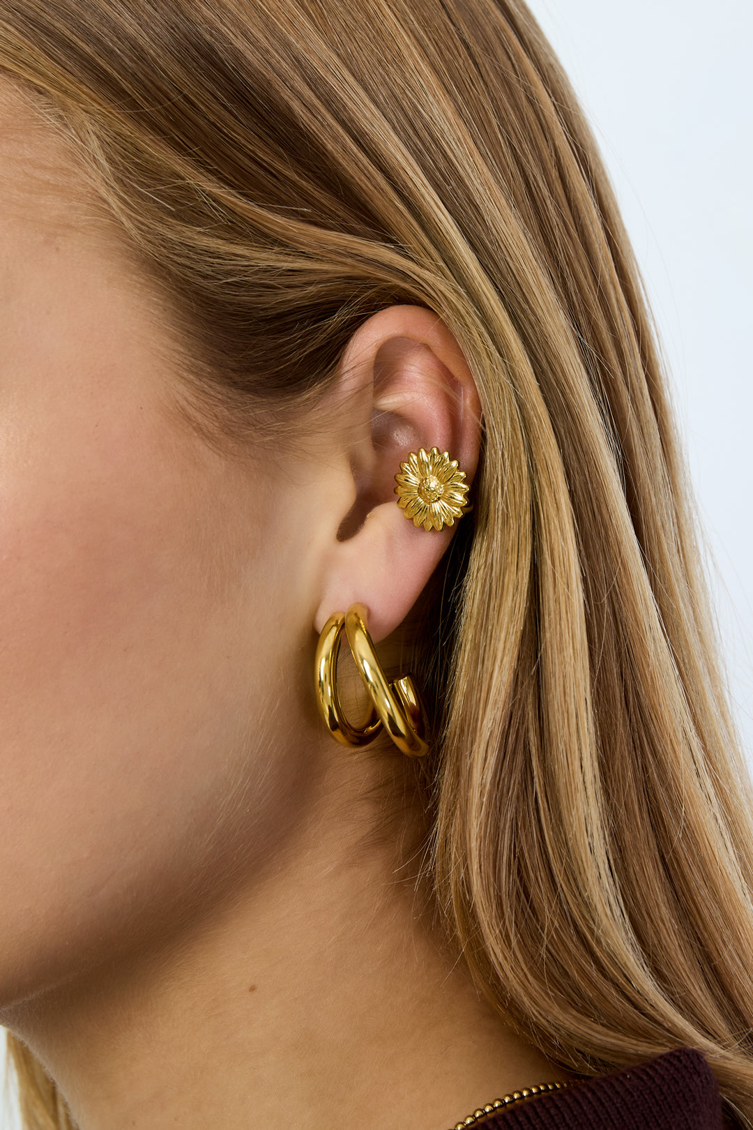 Stainless Steel Ear Cuffs Flower Casual Daily Simple Series Women's jewelry