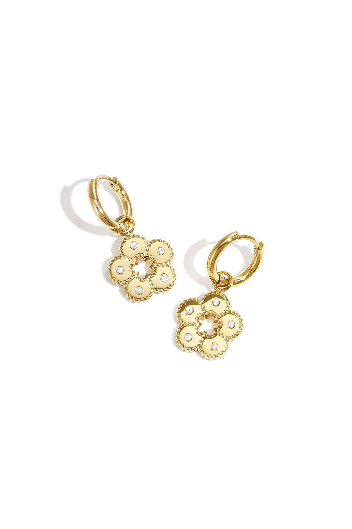 Stainless Steel Drop Earrings Flower Simple Daily Simple Series Women's jewelry