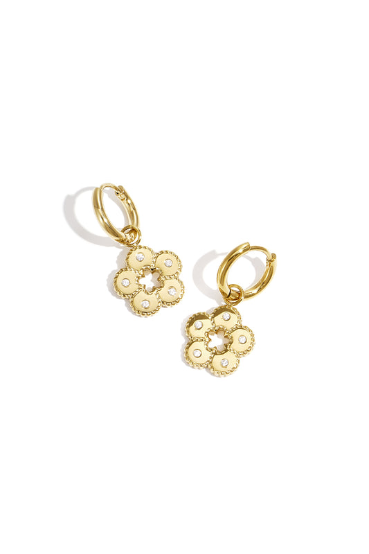 Stainless Steel Drop Earrings Flower Simple Daily Simple Series Women's jewelry