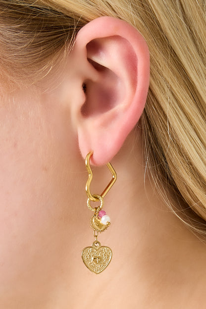 Stainless Steel Drop Earrings Heart Casual Daily Simple Series Women's jewelry