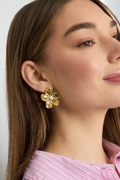 Stainless Steel Stud Earrings Flower Casual Daily Simple Series Women's jewelry