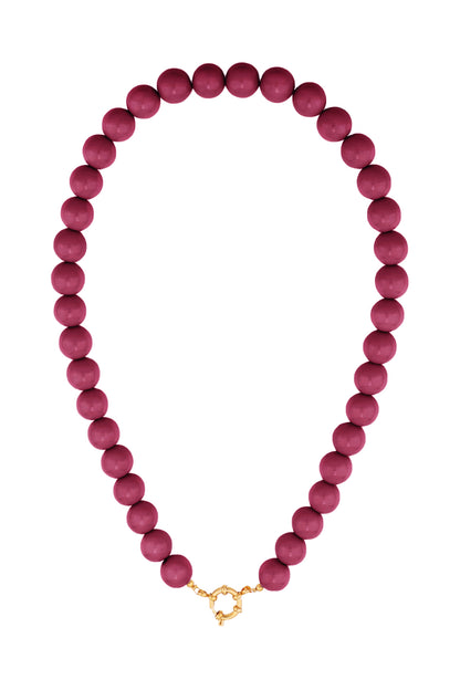 Colored small bead necklace-12mm