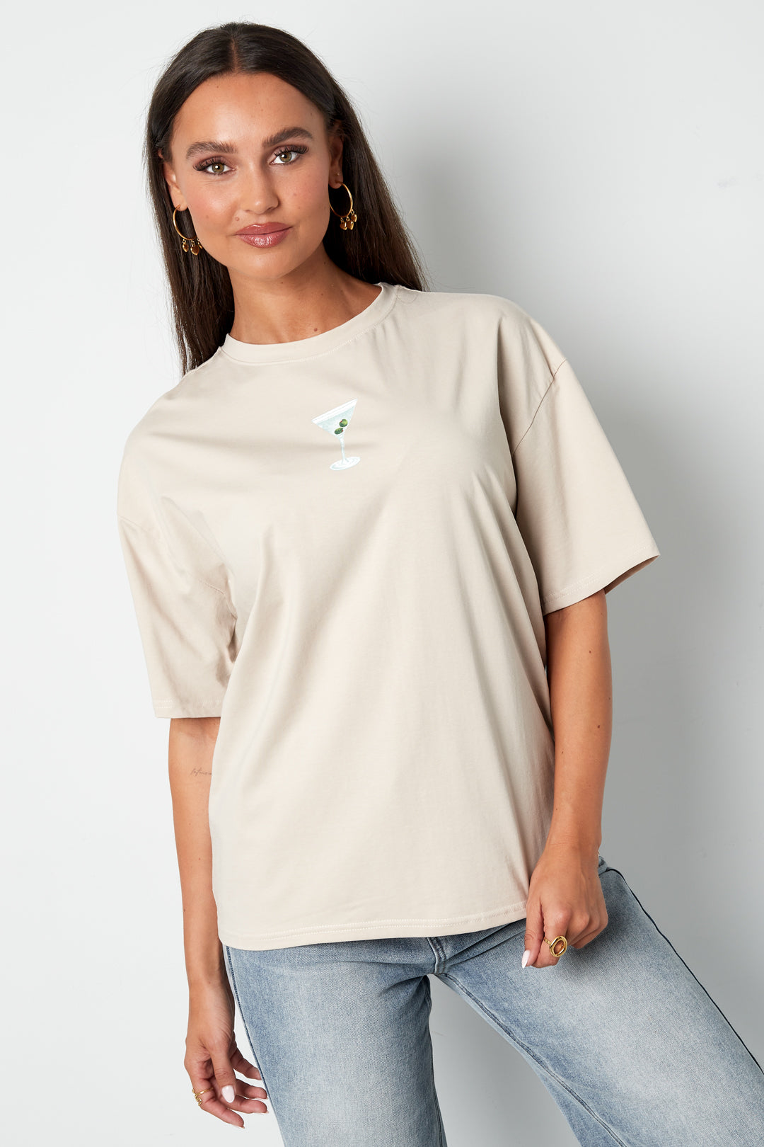 Cotton Knitted Women's T-shirt Casual Letters