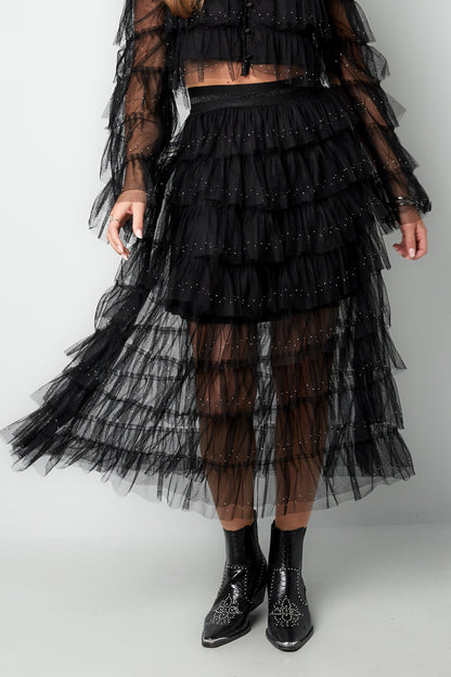 Polyester Women's Tiered Skirt Casual