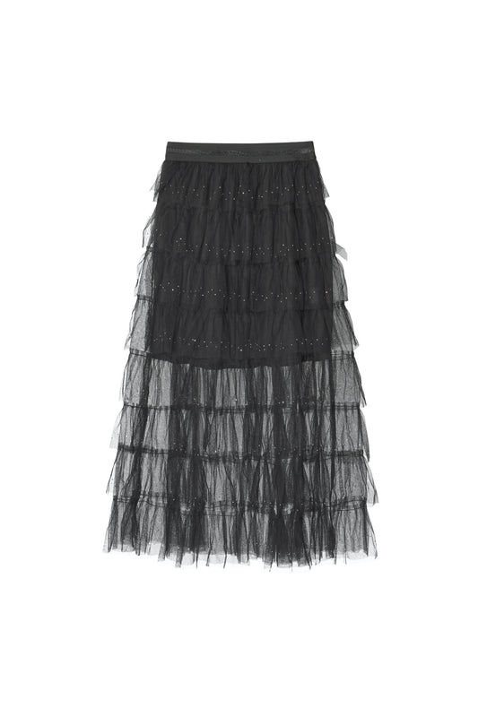 Polyester Women's Tiered Skirt Casual
