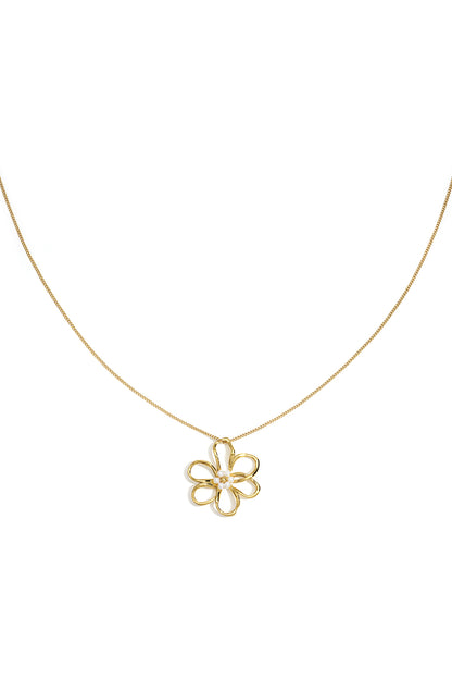 Stainless Steel Long Necklaces Flower Casual Daily Simple Series Women's jewelry