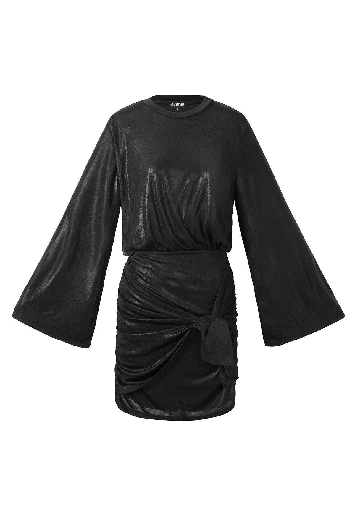 Woven Polyester Fiber Women's Mini Dress Elegant Tie-up