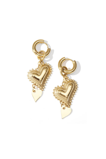 Stainless Steel Drop Earrings Heart Casual Daily Simple Series Women's jewelry