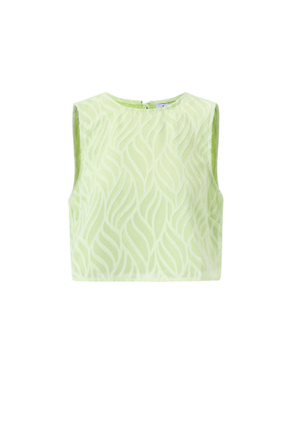 Woven Polyester Fiber Women's Sleeveless Tops Elegant Botanical 2-piece Set