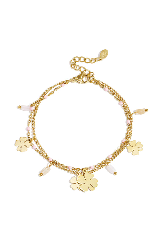 Stainless Steel Charm Bracelets Clover Casual Daily Simple Series Women's jewelry