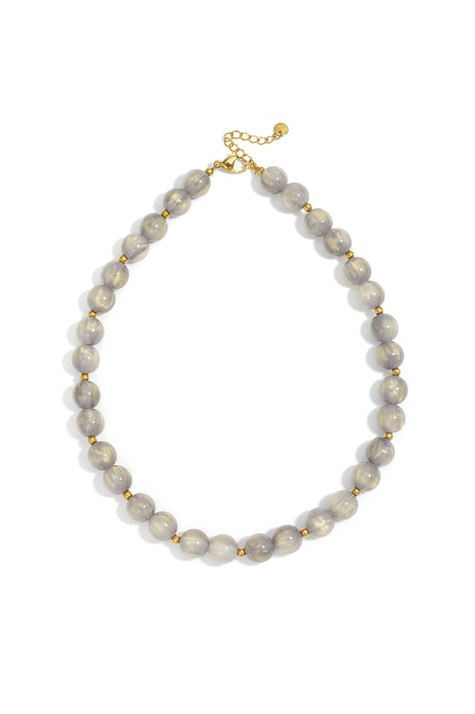 Bead necklaces with gold details - 12 mm