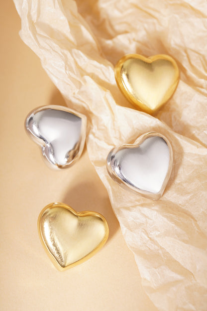 Soft heart studs earrings