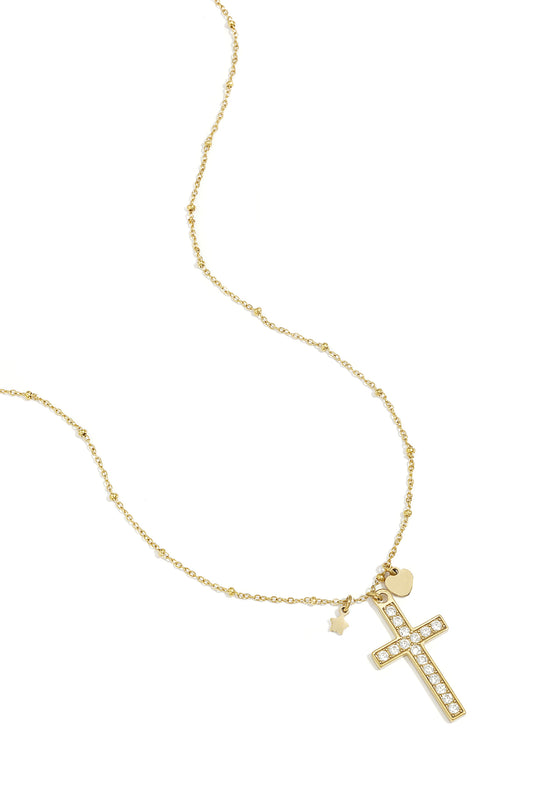 Stainless Steel Pendant necklaces Cross Casual Daily Simple Series Women's jewelry