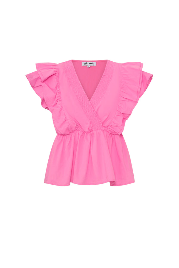 Woven Sleeveless Top Elegant Ruffle Edge Solid Color Spring/Summer